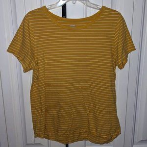 Old Navy Yellow and White Striped Shirt Womens L